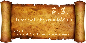 Piskolczi Bonaventúra névjegykártya